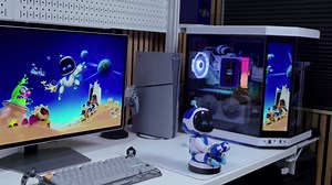 Cableguys Astro Bot Controller Holder & Phone Stand - Gaming Setup Accessories for Desk and Game Room, Controller Stand Compatible with Xbox, PlayStation & Most Standard Game Controllers