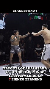 Este DOMINGO 26 de octubre acompáñanos completamente gratuito a los TRYOUTS CLANDESTINO - GUADALAJARA para asegurar tu lugar en clandestino oficial 7 GDL! #clandestinofc #tryouts #guadalajara #clandestinofctryouts #seleccion #monterrey #mexico #zapopan #jalisco #fighter #fightnight #mma #box #mixedmartialarts #bareknuckle #BareKnuckleBoxing #casting #clandestino7 | Clandestino Fc