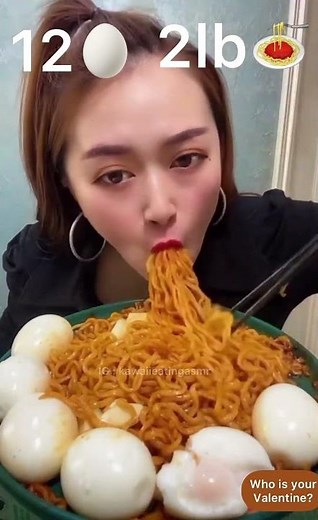 Eating Challenge Queen ( 12 eggs and 2lb pasta ) | #asmr #food #funny #eating #shorts