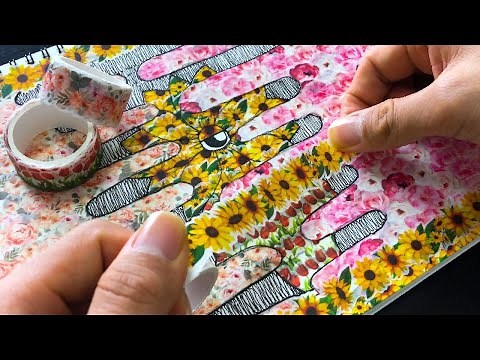 【マステ絵】ダイソーのマスキングテープで簡単可愛いアートに挑戦!!🌻【100均】