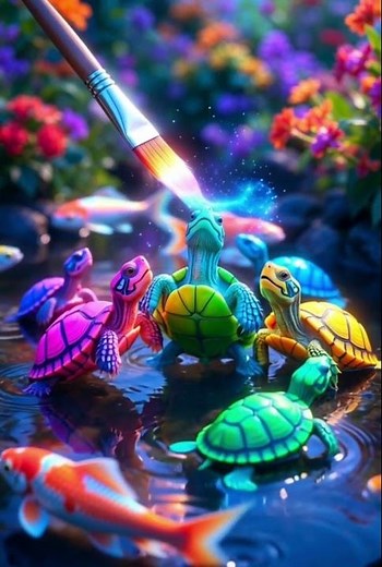 Magic Brush Paints the Turtle1 #subscribe #like #turtlewatching #turtle #turtleclub #turtlelimited