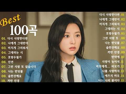 일할 때 듣기 좋은 발라드 베스트 100곡 ❄️🎶광고 없는 감성 플레이리스트 | 임창정, 성시경, 더원, 백지영, 김필, 양파, 이승기, 왁스, 김범수, 소울스타, 원티드