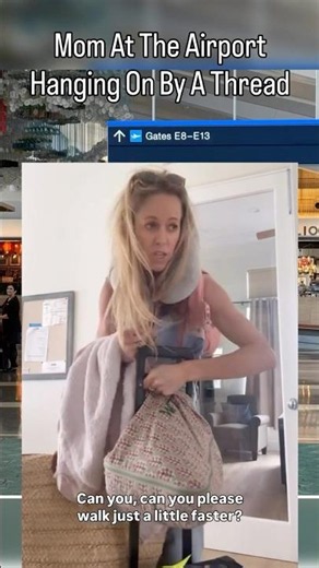 Mom At The Airport Hanging By A Thread #momlifecomedy