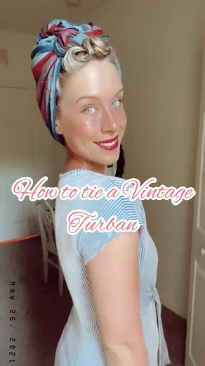 Quick and easy vintage turban tutorial #vintagestyle #vintageturban #1940sfashion #vintagehairdontcare