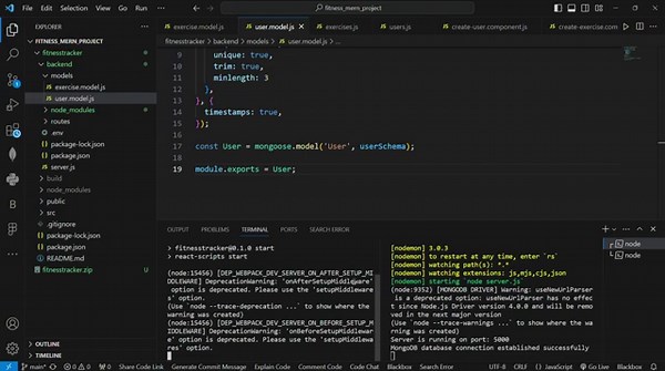 Fitness Tracker project using MERN Stack