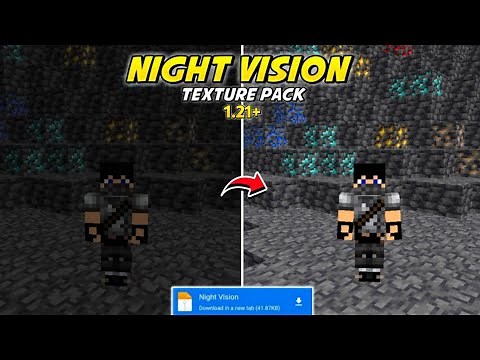 Night Vision Texture Pack For Minecraft Pe 1.21+ \\\\ Night Vision Texture Pack Mcpe \\\\ Mcpe Gamer