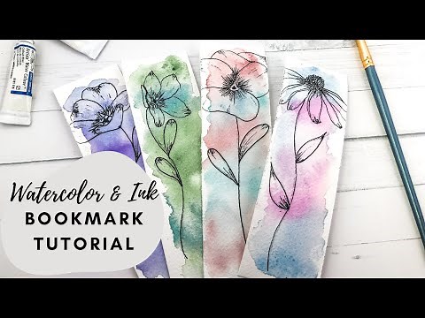 Watercolor and Ink Bookmarks - Simple for Beginners