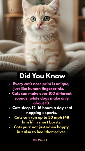 Amazing Cat Facts You Didn't Know #cat #education #science #facts #trend #DidYouKnow #short | Info Develop