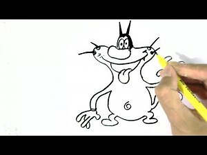 How to draw Oggy- Oggy and the Cockroaches easy steps for beginners