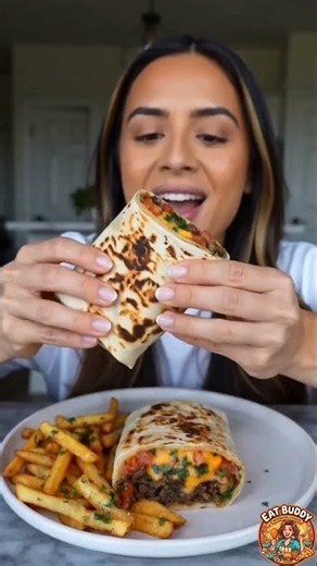 Cheesy Ground Beef Burrito Recipe #beefrecipe #foodie #foodlovers
