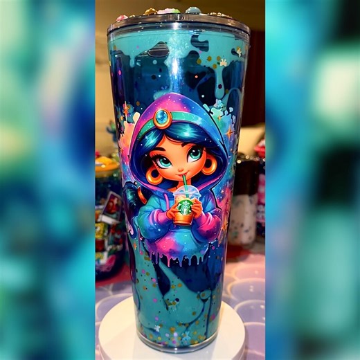 Jasmine From Aladdin Lava Style Snowglobe Tumbler - Etsy