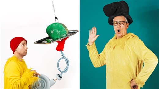 Turning news anchor Michael Benny into Seuss character for book drive