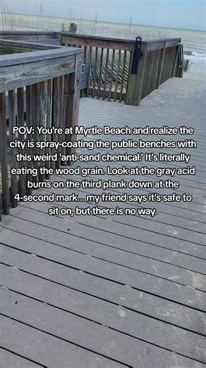 They claim it’s just standard wood sealant, but your signal completely drops the second you sit down. Test it yourself if you don't believe me.. #conspiracytheory #myrtlebeach #hiddeninplainsight #glitchinthematrix #breakingnews