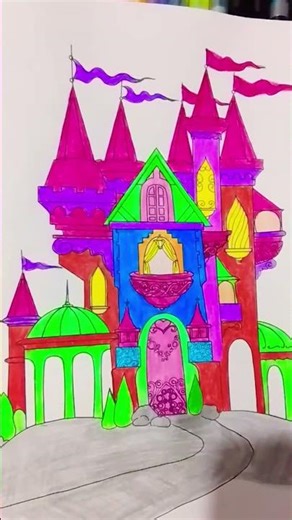 #Princess Castle Coloring #subscribe ❤️‍🔥❤️‍🔥❤️‍🔥