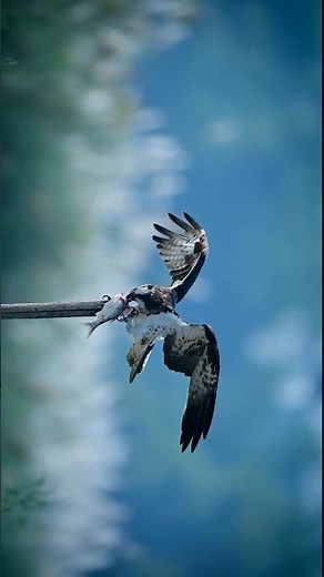 Majestic Bird Catching Fish Mid-Air | Nature’s Perfect Hunt 🦅🐟#BirdPhotography #WildlifePhotography