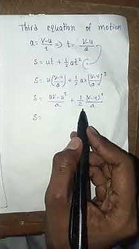 Third equation of motion derivation | Derivation of third equation of motion