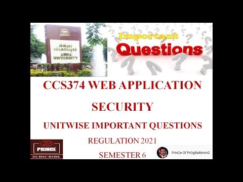 CCS374 Web Application Security Important Questions I easy pass