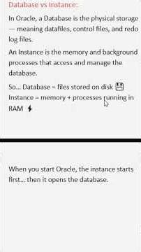 Database vs Instance in Oracle 🔥 Explained Simply! #databaseconcepts#shortsfeed #education #oracle