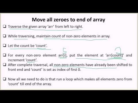 Move all zeroes to end of array | GeeksforGeeks