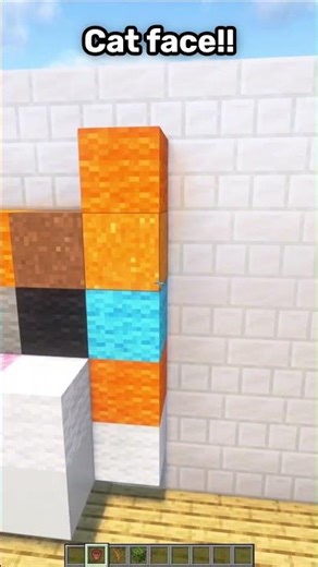 build a Cat face in minecraft!!!🐱😱#minecraft #shorts