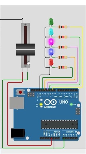 Arduino Slider LED Control Project🧐#shorts #arduino #electronic