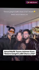 130K views · 4.8K reactions | Amaal Mallik teasing Ashnoor Kaur with “Doosre gang ki ladki chura li hai” as she poses with Baseer Ali. . . . #AmaalMallik #AshnoorKaur #BaseerAli BiggBoss19SuccussParty BiggBoss19 BB19 | India Forums | Facebook