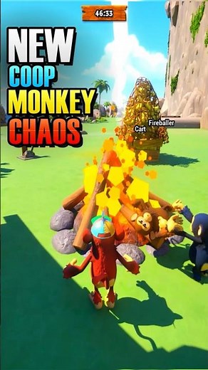 New Coop Monkey Game But You Have To Protect A Banana Cart? #gaming #gamestoplay