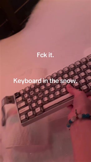 Stylish Keyboard Setup in the Snow: A Unique View