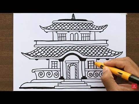 How to Draw a Japanese House Step-by-step