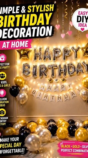 Simple Birthday Decoration at Home 🎈 | Beautiful Balloon Birthday Decoration Ideas | #happybirthday