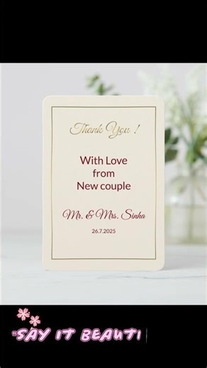 Personalized Wedding Thank You Card | Elegant & Heartfelt 💖
