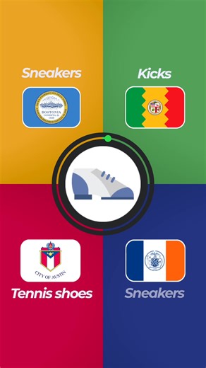 Sneakers? Tennis shoes? Kicks? 👟 Same items, different slang across the U.S. #englishaccents #americanenglish #learnenglish #usenglish #clothingvocab