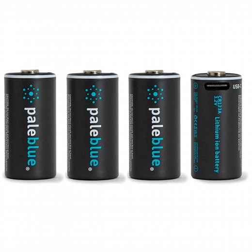 Buy the Pale Blue Smart USB-C Rechargeable CR123A Batteries 4 Pack - 4x... ( PB-CR123A-C ) online