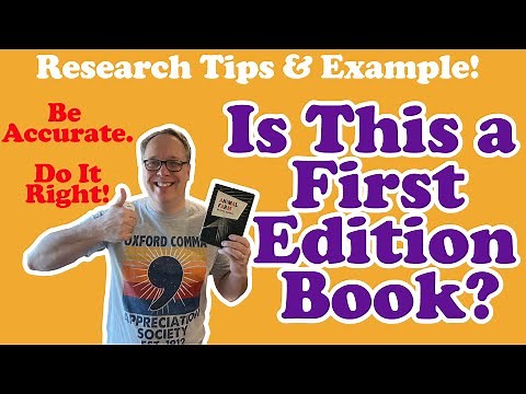An Exercise of Determining if a Book is a First Edition! Tips & an Example!