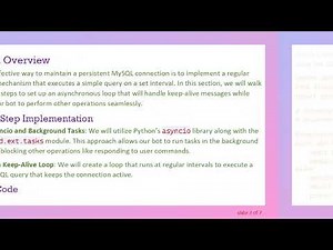 Keep Your MySQL Connection Alive with Python Discord Bots