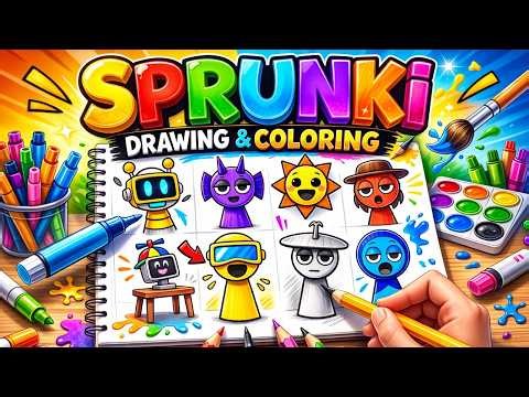 Drawing & Coloring Sprunky Characters (Part 2) | Speed Drawing Challenge