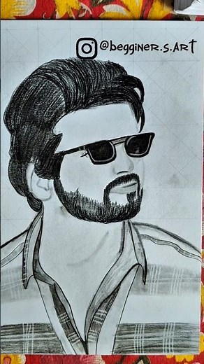 Thalapathy swag on canvas🔥Creating the ultimate Thalapathy masterpiece!#art #pencilsketching#viral #