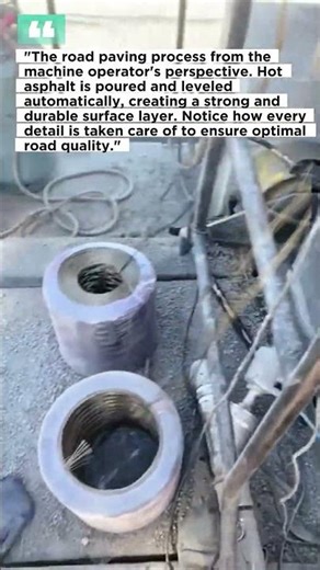 This is the road paving process from the machine operator's point of view.