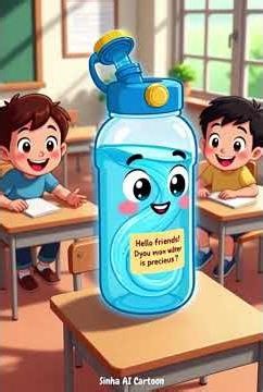 ⭐ The Talking Water Bottle – Save Water Lesson | Sinha AI Cartoon | Educational Story for Kids
