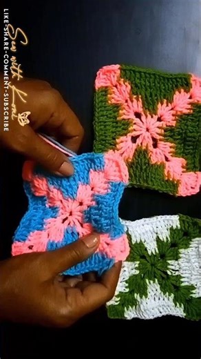 Beautiful square crochet pattern 😍 #shortsfeed #crochetpattern #shorts