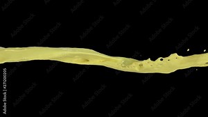 3D animation of a orange juice flow with alpha layer