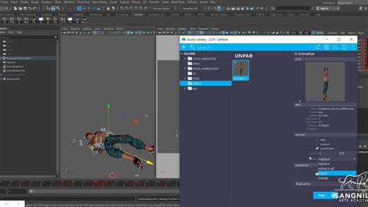 maya-使用studio library传递动画
