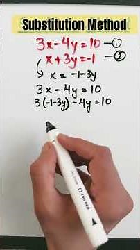 Substitution method to solve linear equations! #systemsofequations #class10 #grade10
