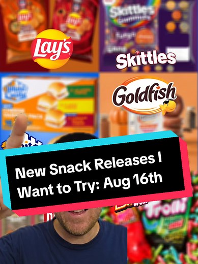 It's been a week since my last snack update so this is a good one with chips, burgers, candy, and crackers! First up are two new Lay's flavors for the start of the NFL season with Frank's Red Hot Sauce and Buffalo Dip that are arriving in stores this month. White Castle has a new frozen cheeseburger with bacon in the cheese which is arriving at Walmart while Skittles is about to drop new Fuego Gummies. Goldfish is bringing their Dunkin' grahams back and Pringles has a Ghost Pepper Ranch flavor a