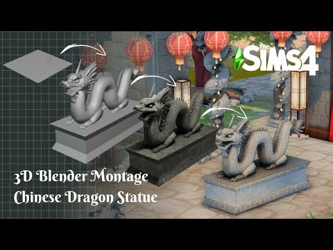 How I made a Chinese Dragon Statue in The Sims 4 (shown in 6 minutes)
