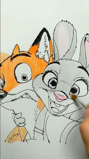 “Zootopia Magic on Paper 🦊🐰 | Judy Hopps & Nick Wilde Art”