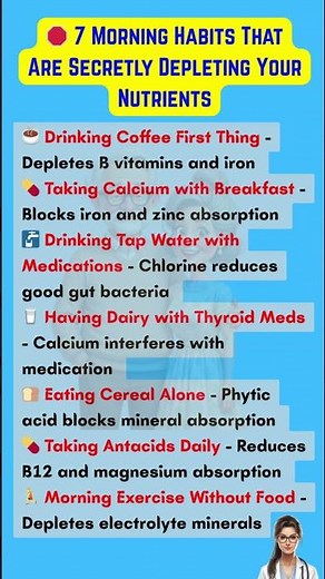 ⚠️7 Morning Habits That Are Secretly Depleting Your Nutrients