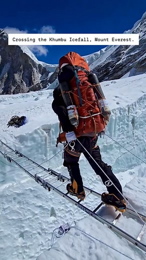 The Khumbu Icefall is one of the most iconic and dangerous sections on the route to the summit of Mount Everest from the south (Nepal) side. Here's a detailed yet concise overview: 🧊 Khumbu Icefall – Gateway to Everest 📍 Location: Between Everest Base Camp (5,364 m) and Camp I (6,065 m) 🌡️ Region: Khumbu Glacier, Sagarmatha National Park, Nepal ❄️ What is the Khumbu Icefall? The Khumbu Icefall is a steep, shifting glacier filled with seracs (towering ice blocks), deep crevasses, and constantl