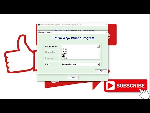 How to reset Epson L110 L210 L300 L350 L355 L550 L555 printer for Free resetter software download