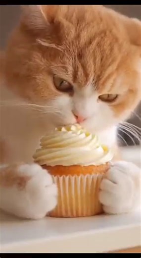 Cat Eating Cupcake ASMR 🧁 #viral #cat #trending #funny #shortvideo #shorts #short #viralvideo #fyp